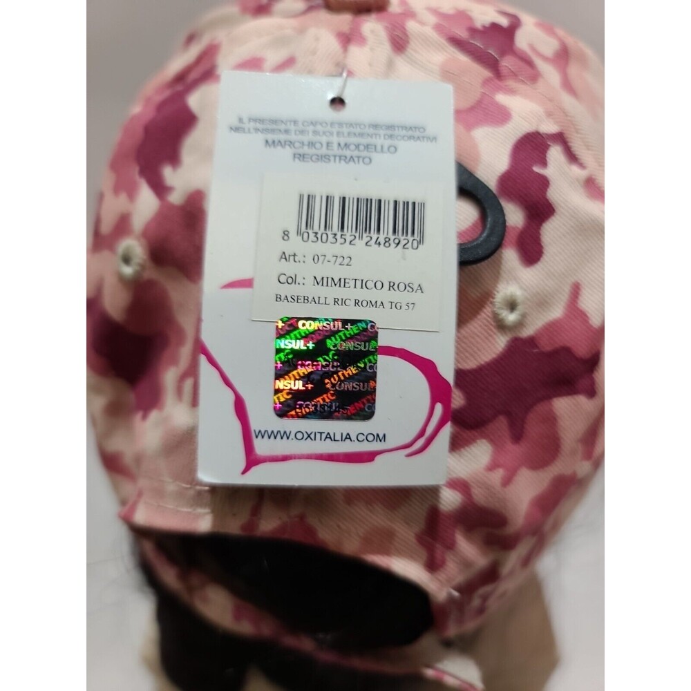 NWT Roma Italia Womens Pink Camo Hat Adjustable Baseball Cap Embroidered - Picture 6 of 11